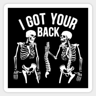 funny Halloween i got your back skeleton Sticker